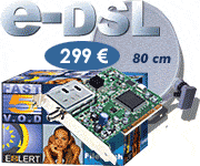 Servicio E-DSL con tarjeta DVB y antena satelite